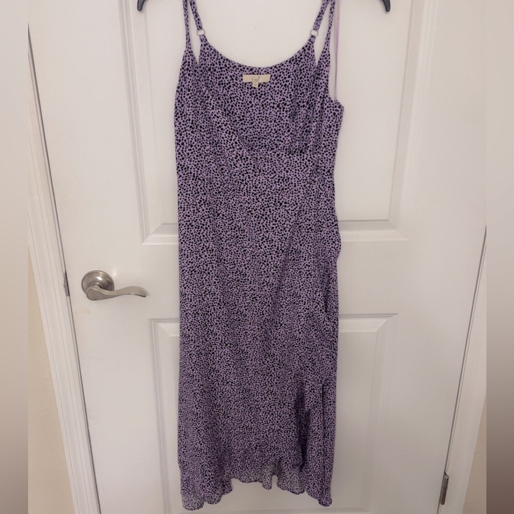 Purple Wrap Midi Dress